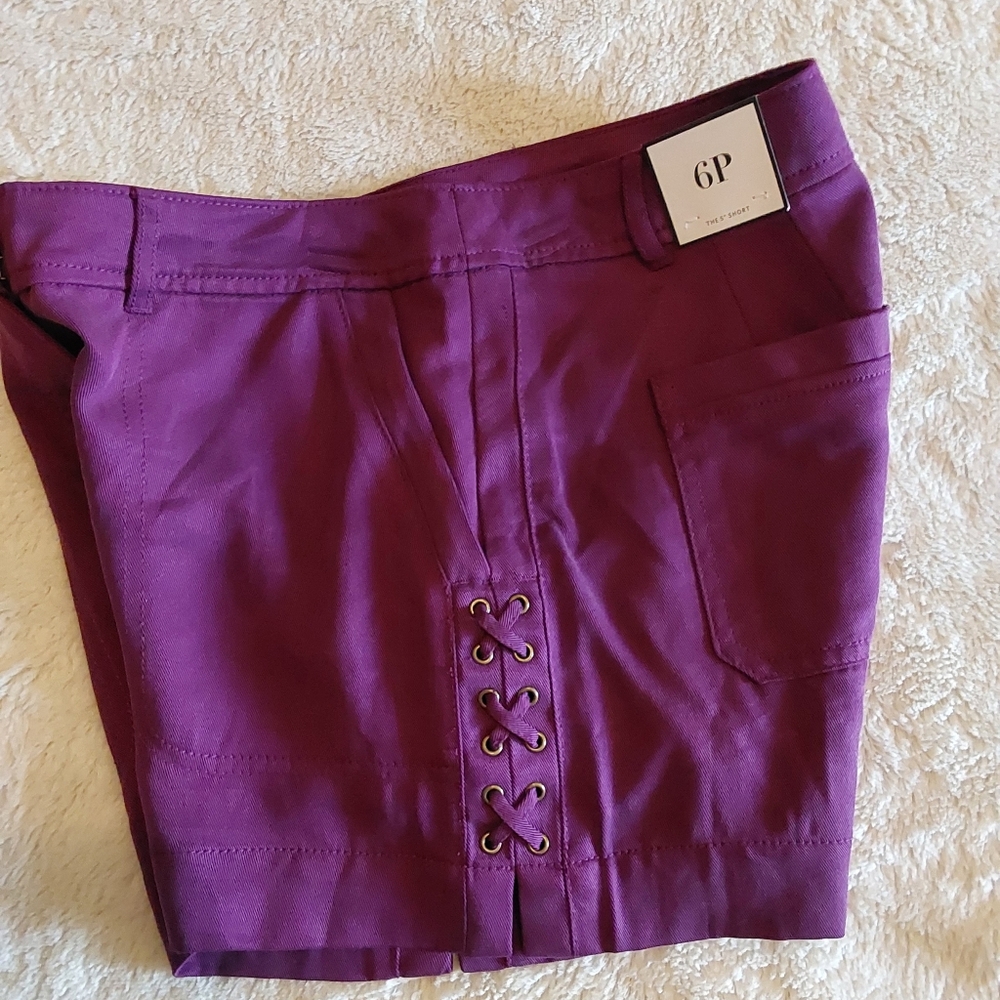🌺 NWT WHBM Twill Lace-up Shorts - Picture 13 of 14